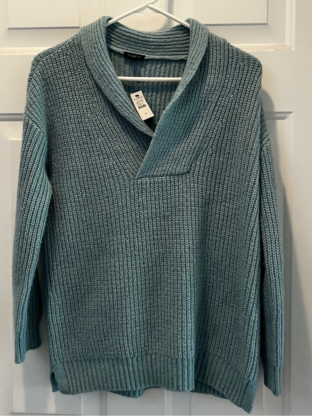 Talbots Women’s Shawl Collar Knit Sweater - Teal Green
